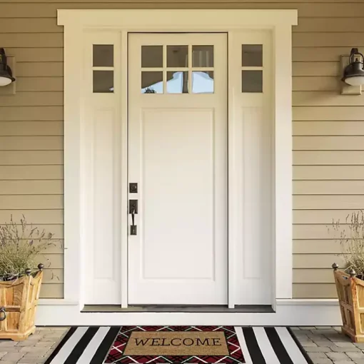 Red & Green Plaid Welcome Doormat