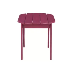 Red Acacia Wood Oval Adirondack Coffee Table