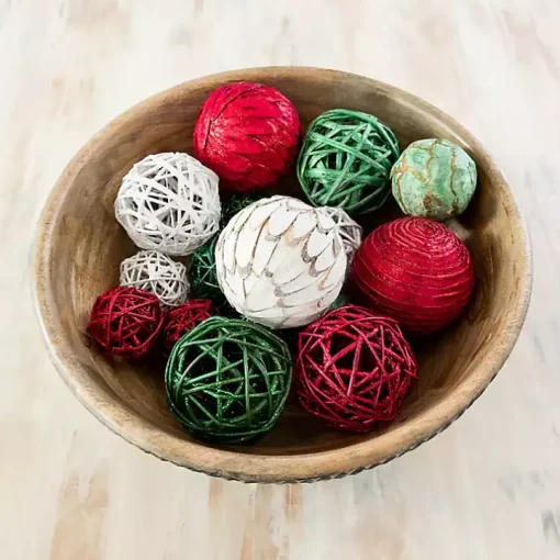Red and Green 16-pc. Mixed Orb Filler