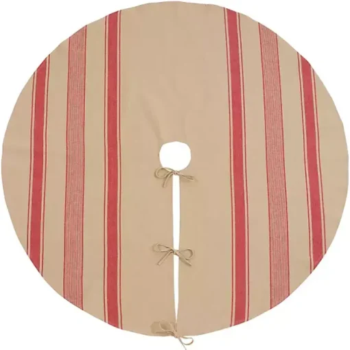 Red and Tan Striped Tree Skirt