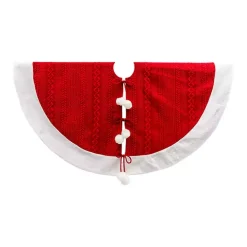 Red and White Pom Pom Tree Skirt