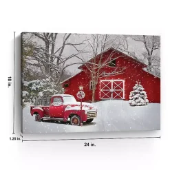 Red Barn Red Truck Canvas Art Print