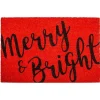 Red Black Merry and Bright Coir Doormat, 29 in.