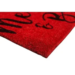 Red Black Merry and Bright Coir Doormat, 29 in.