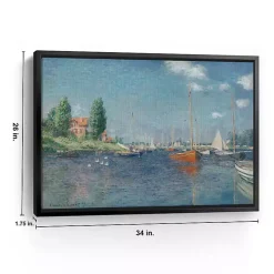 Red Boats, Argenteuil Framed Canvas Art Print