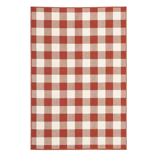 Red Buffalo Check Outdoor Area Rug, 5x7