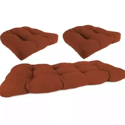 Red French Edge 3-pc. Outdoor Wicker Cushion Set