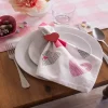Red Heart Napkin Rings, Set of 6