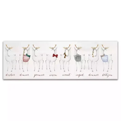 Reindeer Lineup Canvas Art Print