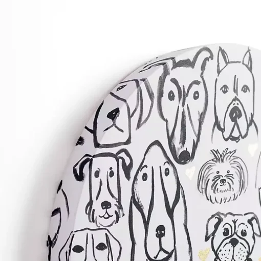 Round Dog Doodle Canvas Art Print