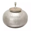 Round Silver Jar with Mango Wood Lid