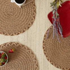 Round Woven Lattice Placemats, Set of 6
