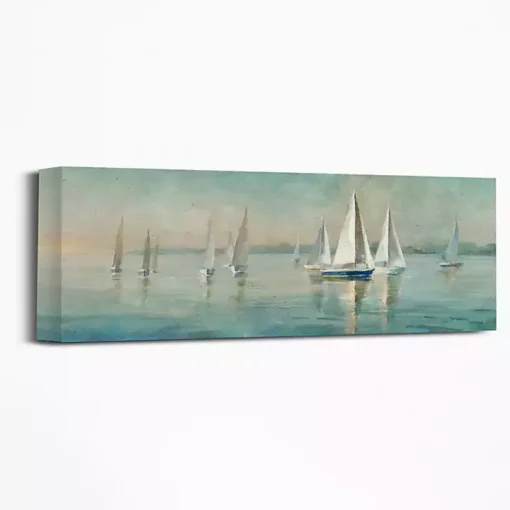 Sailboats at Sunrise Canvas Art Print
