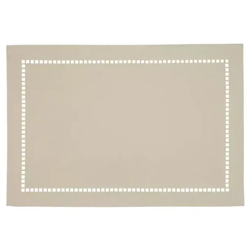 Sand Laser-Cut Hemstitch Placemats, Set of 4