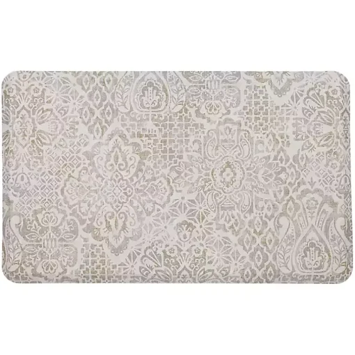 Sandy Beige Damask Nouveau Kitchen Mat