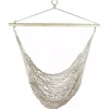 Sandy White Coastal Macrame Hanging Hammock