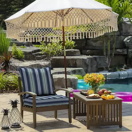 Sapphire Stripe 2-pc. Outdoor Deep Seat Cushion