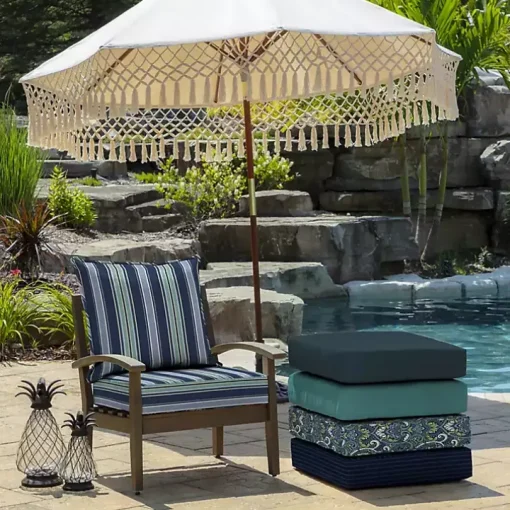 Sapphire Stripe 2-pc. Outdoor Deep Seat Cushion