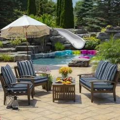 Sapphire Stripe 2-pc. Outdoor Deep Seat Cushion