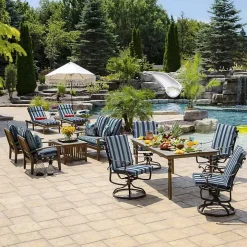 Sapphire Stripe 2-pc. Outdoor Deep Seat Cushion