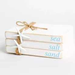 Sea Salt Sand Wooden Book Stack