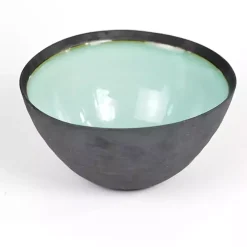 Seafoam and Onyx Serving Bowl