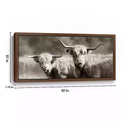 Sepia Hairy Highland Framed Canvas Art Print