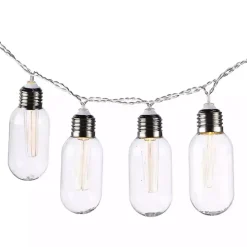 Silver Solar Bullet Outdoor String Lights