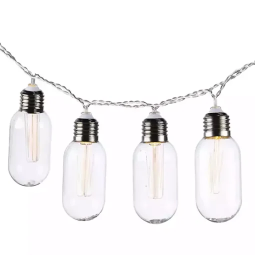 Silver Solar Bullet Outdoor String Lights