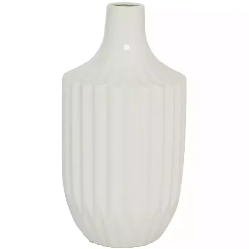 Slender Curtain Ribbed Vase, 13 in.