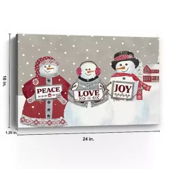Snowman Peace Love Joy Christmas Wall Art