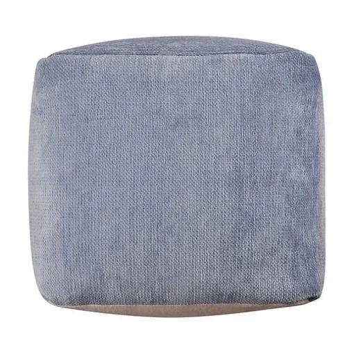 Spa Blue Chenille Pouf