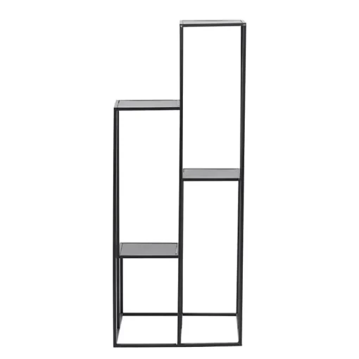 Square Black Iron Frame 4-Tier Plant Stand
