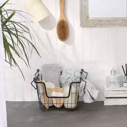 Stackable Black Wire Kitchen Basket, 8 in.
