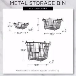 Stackable Black Wire Kitchen Basket, 8 in.