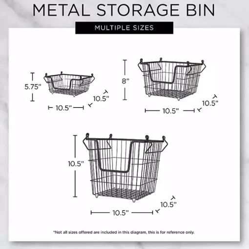 Stackable Black Wire Kitchen Basket, 8 in.