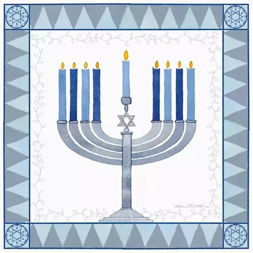 Star of David Menorah Hanukkah Wall Art