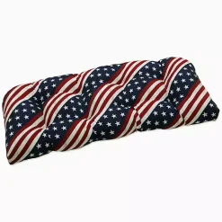 Stars & Stripes Tufted Outdoor Bench Cushion