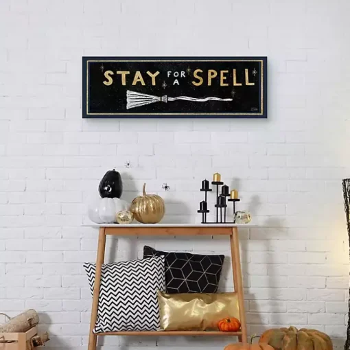 Stay For A Spell Witchy Halloween Wall Plaque