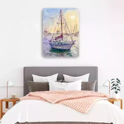 Sunset Boat Canvas Art Print