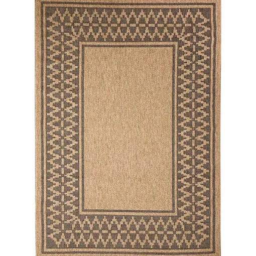 Tan & Black Zig Zag Indoor/Outdoor Area Rug, 5x7