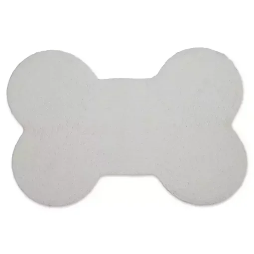 Tan Eat Play Love Bone-Shaped Pet Bowl Mat
