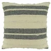 Tan Striped Tufted Throw Pillow