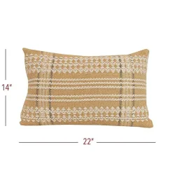 Tan Woven Geo Diamond Indoor/Outdoor Pillow