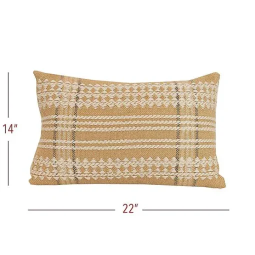 Tan Woven Geo Diamond Indoor/Outdoor Pillow