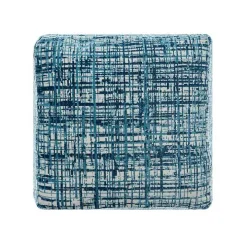 Teal Distressed Geo Ultra-Soft Pouf