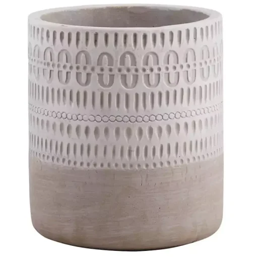 Terracotta Etched Boho Utensil Crock