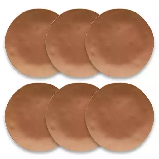 Terracotta Melamine Santal Dinner Plates, Set of 6