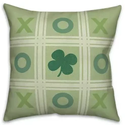 Tic Tac Toe Clover Indoor/Outdoor Pillow