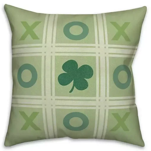 Tic Tac Toe Clover Indoor/Outdoor Pillow
